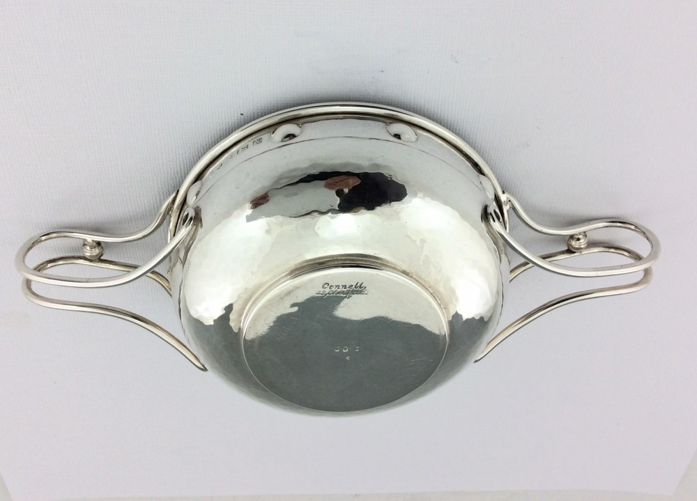 A E JONES SILVER QUAICH , 2 HANDLED BOWL ARTS & CRAFTS SOLID