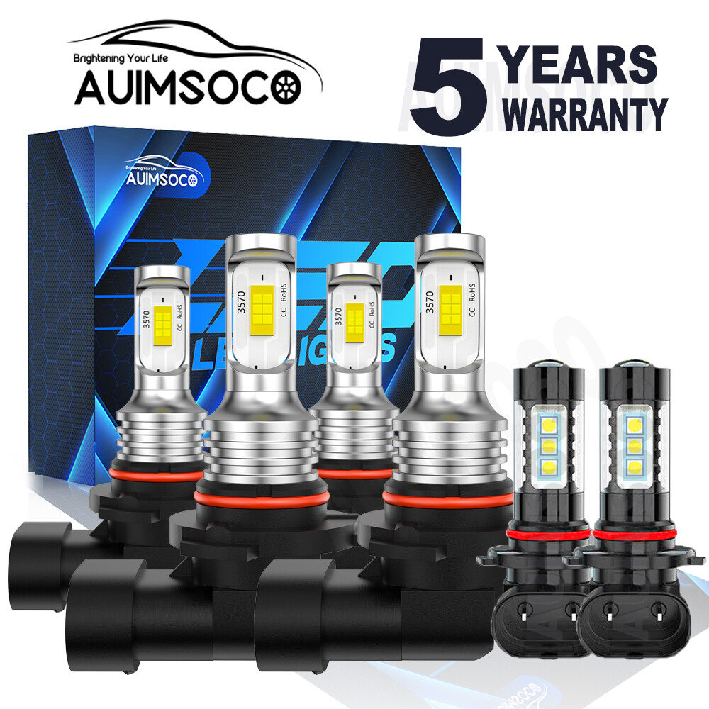 For Chevy Silverado 1500 2500HD 2003-2005 2006 LED Headlight Fog Light Bulbs Kit