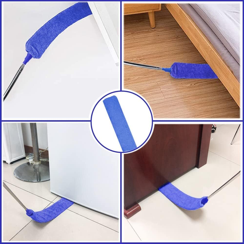 Microfiber Duster Set, 8PCS with 100" Telescoping Pole, Washable & Bendable