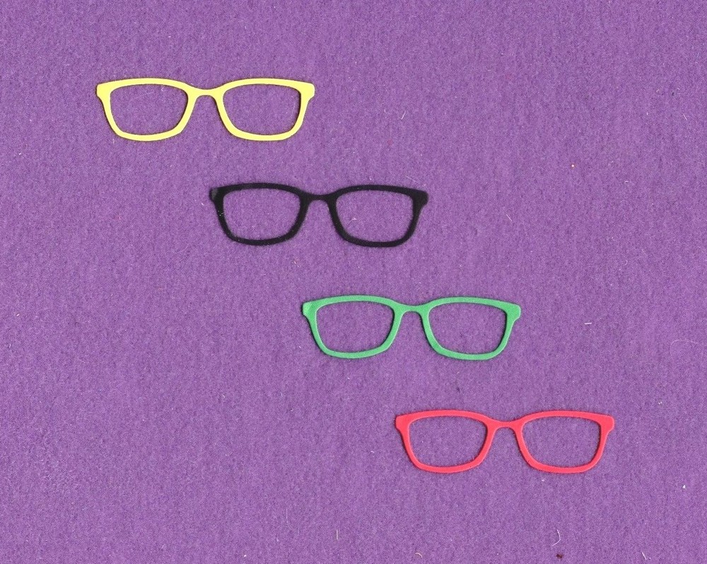 GLASSES # 3 die cuts scrapbook cards