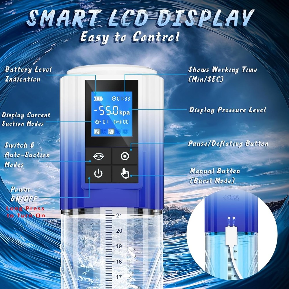 Electric Penis Pump for Men with 10 Erection Training Modes Waterproof Design