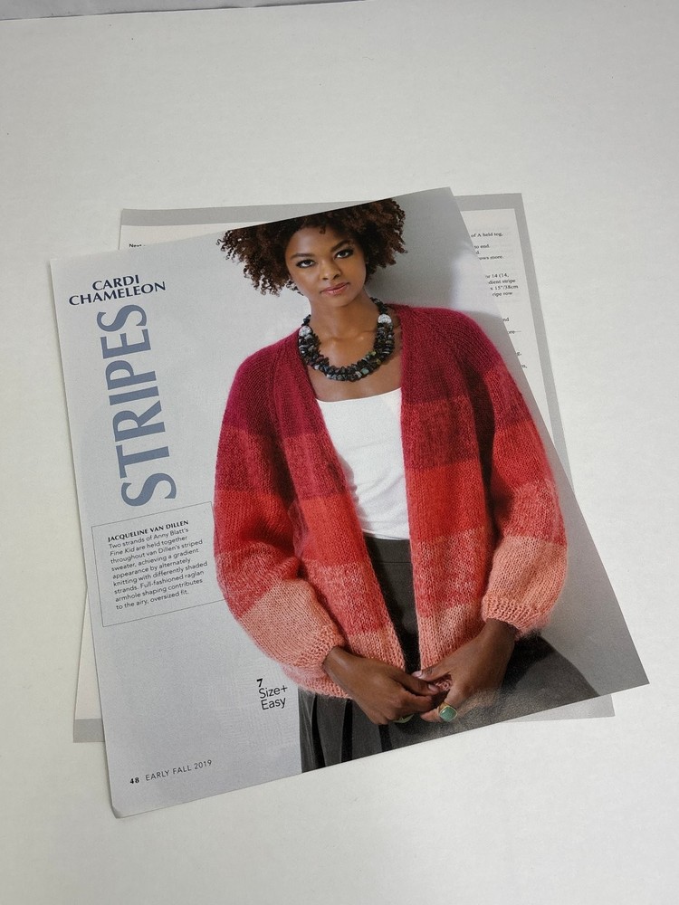 Gradient Cardigan Knitting Pattern Magazine Pages