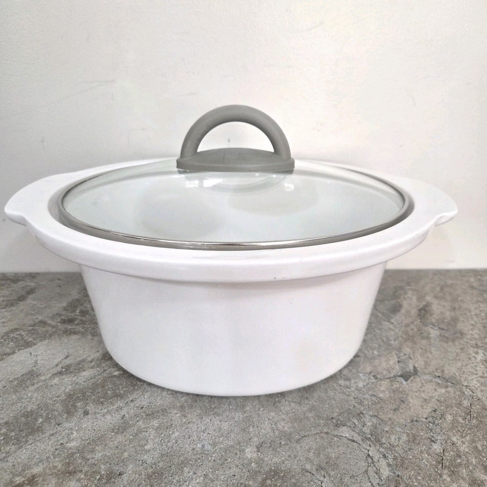Hamilton Beach Crock with Lid 2 Qt. Replacement Slow Cooker Oval White