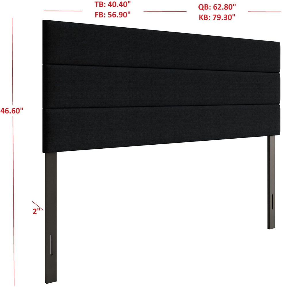Corona King Upholstered Headboard, Foam Padded Polyester Upholstery with Adjusta