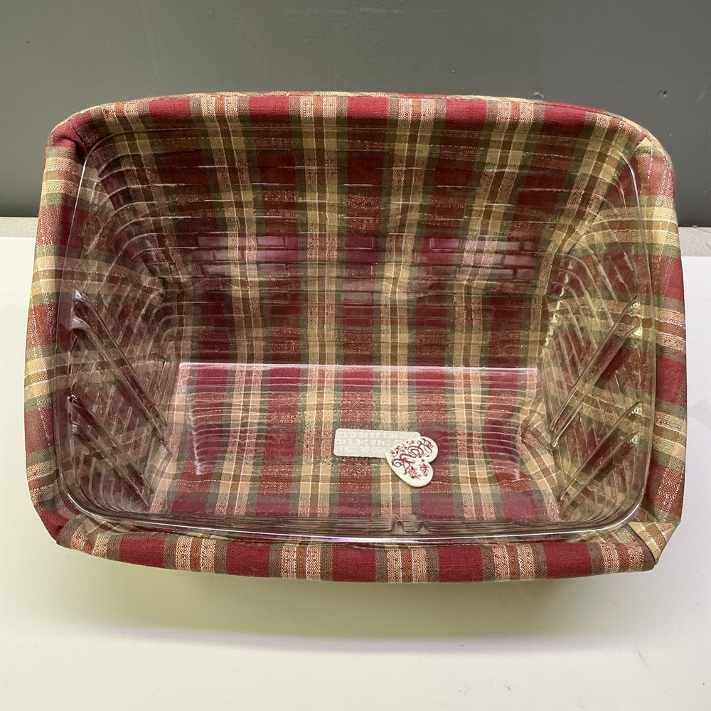 Longaberger Large Desktop Basket With Plastic Liner and protector