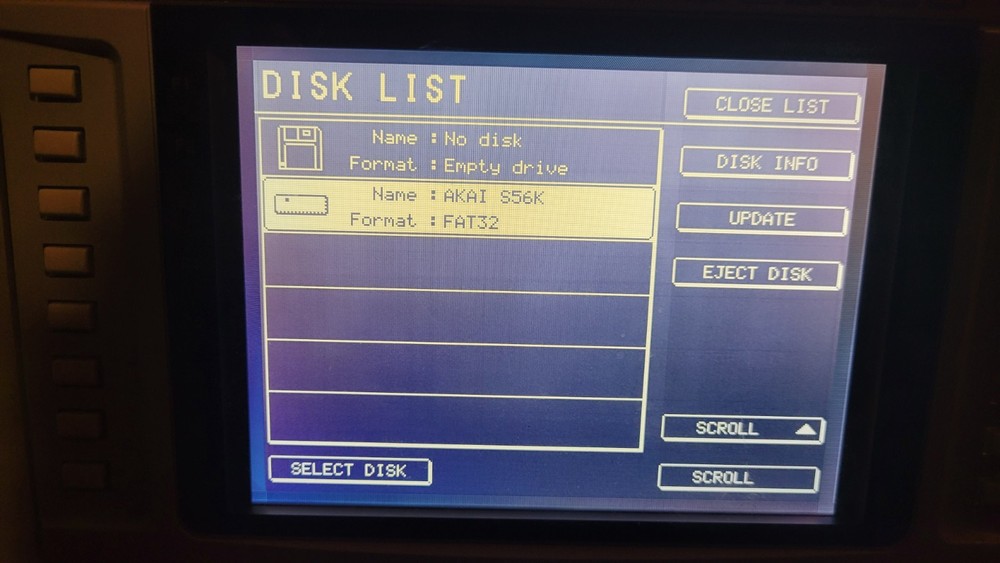 AKAI S5000 sampler with floppy emulator and external SCSI drive