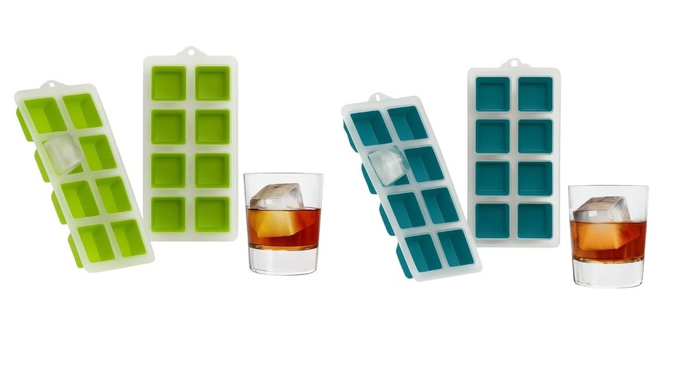 2 Pack Jumbo Ice Cube Trays 8-Cavity Silicone Easy Release BPA Free