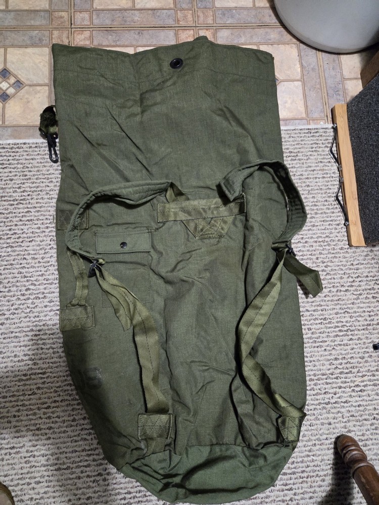 Vintage Us Army Canvas Backpack Duffel Bag