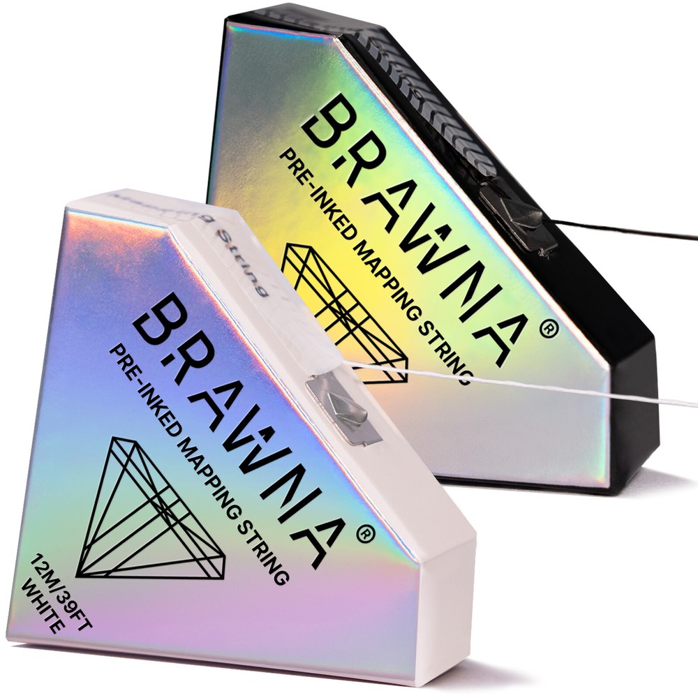 BRAWNA Black and White Pre-Inked Eyebrow Mapping String - Microblading Supplies