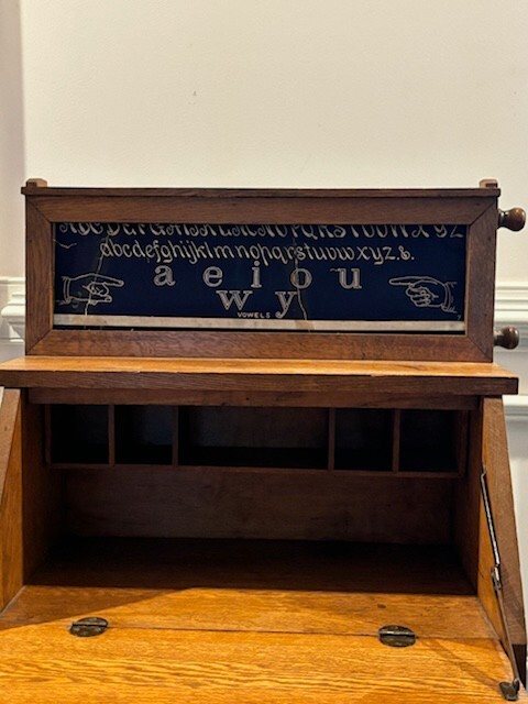 Antique Scroll Top Childs Desk