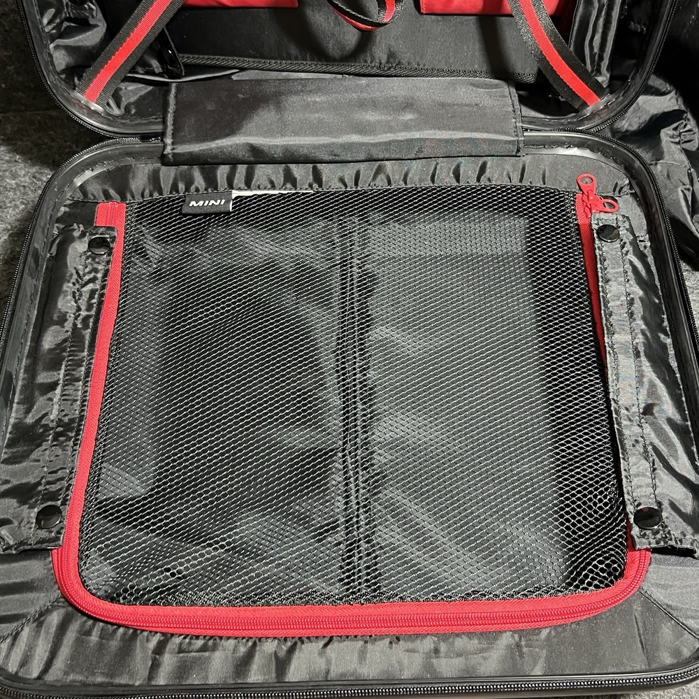 Authentic MINI Cooper Black/Red Rolling/Locking Cabin Trolley Suitcase