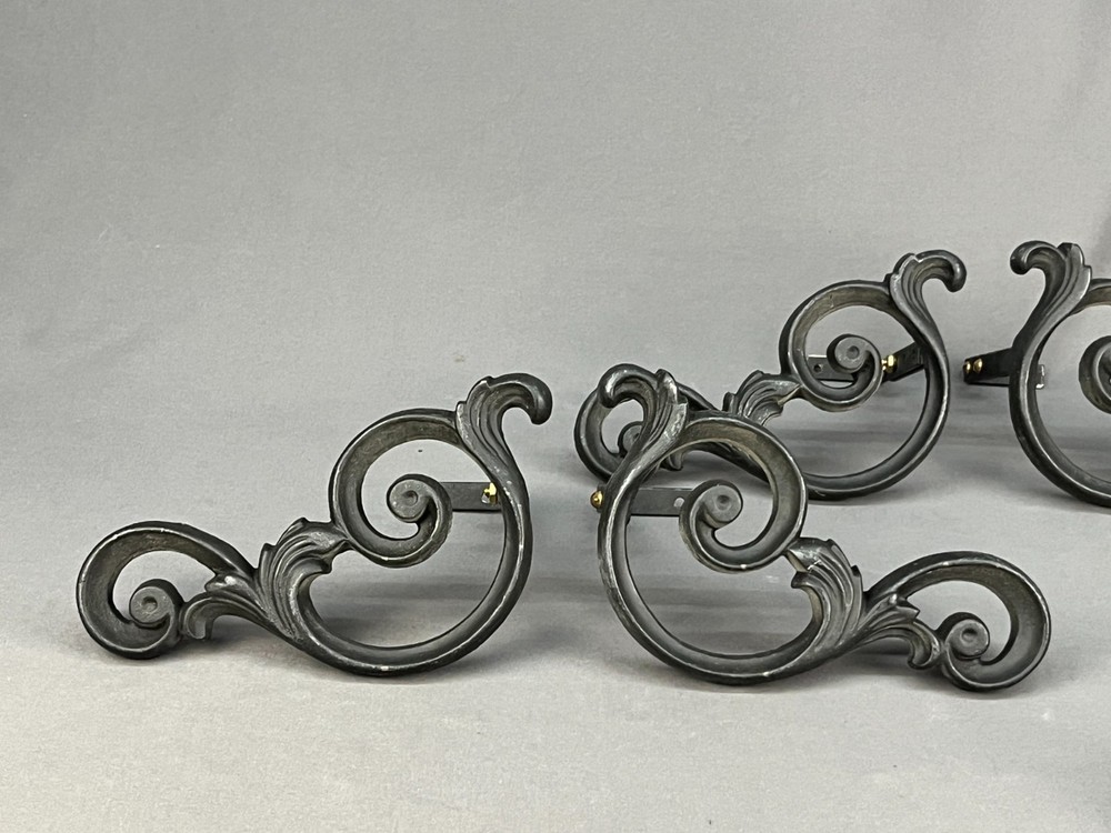 6 (3 Pairs) Cast Iron Scroll 7 3/4" Adjustable Drape Curtain Tie Hold Backs