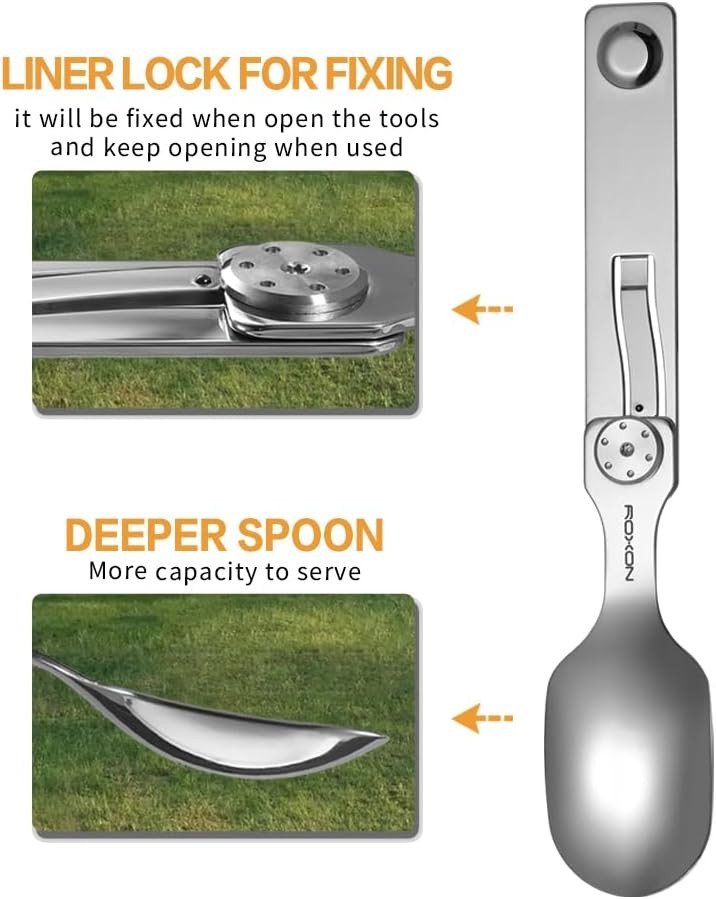 2-in-1 Folding Camping Utensil – Fork & Spoon Tool