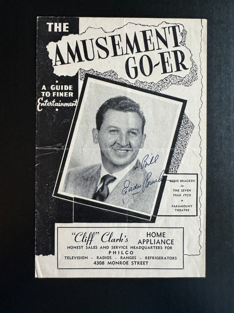 Eddie Bracken Autograph Program 6" x 9" - The Seven Year Itch