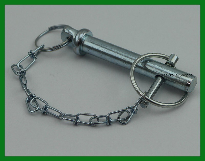 Trailer Replacement Direct Weld Square Jack Pull Pin with Chain & Snap Pin