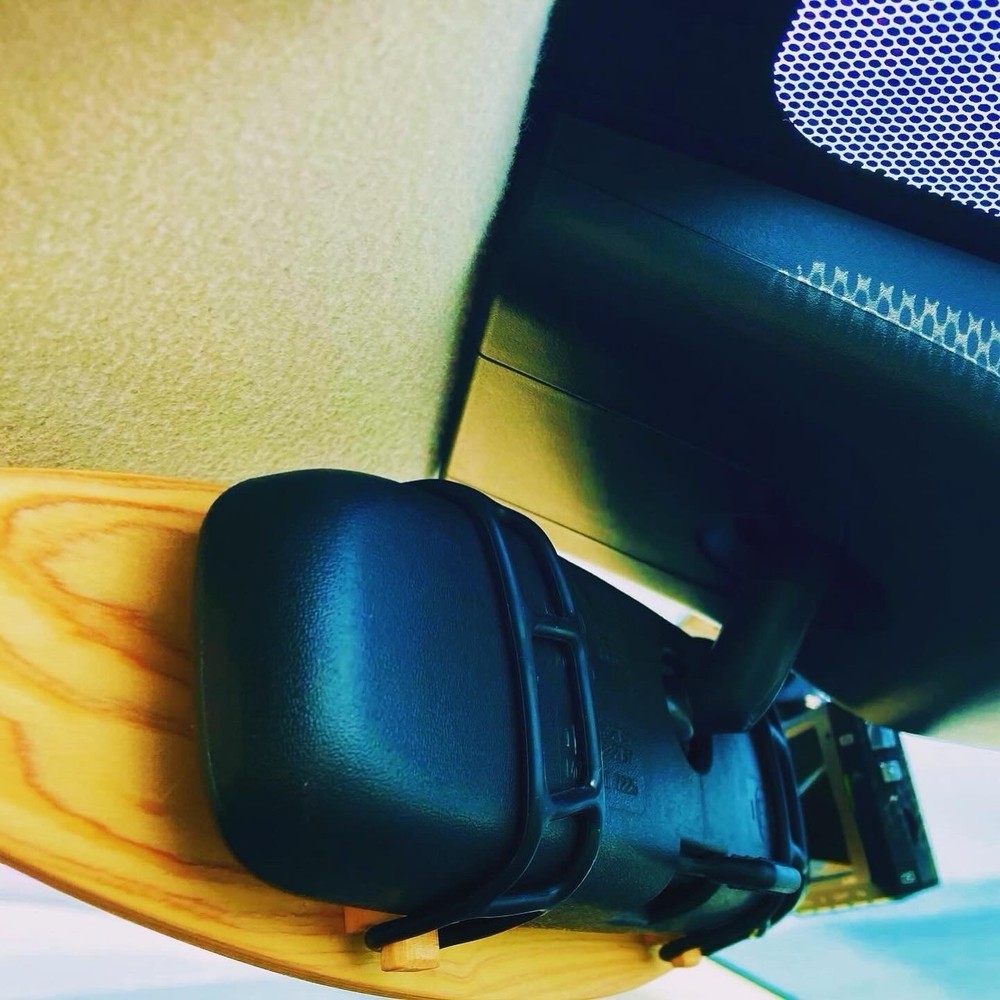 Surfboard-shaped rearview mirror handmade Shortboard version