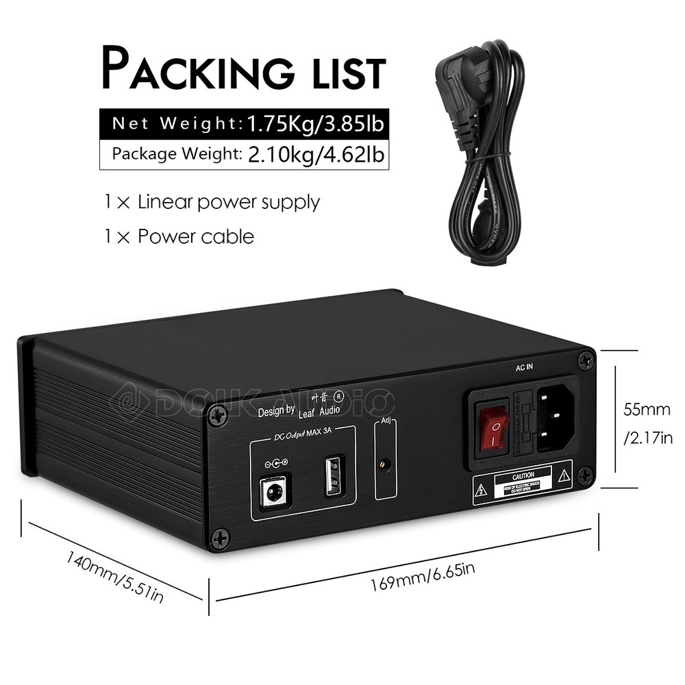 Regulated Linear Power Supply USB/DC 5V/12V for HiFi Audio XMOS USB interface