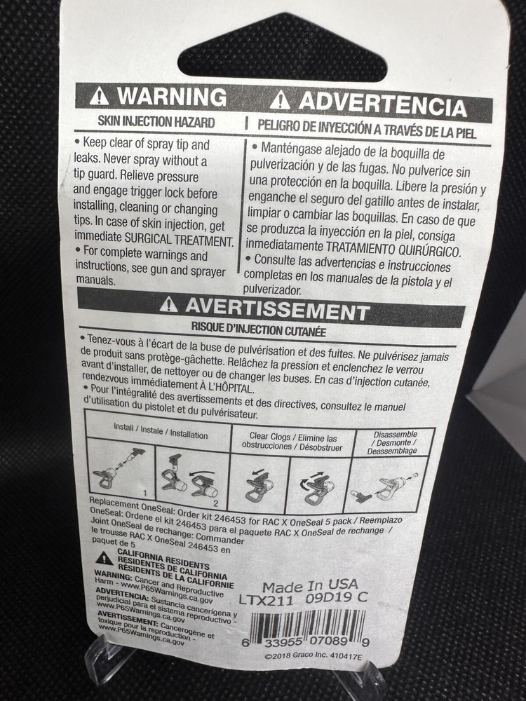New Graco RAC X SwitchTip Reversible Spray Tip Part# LTX211