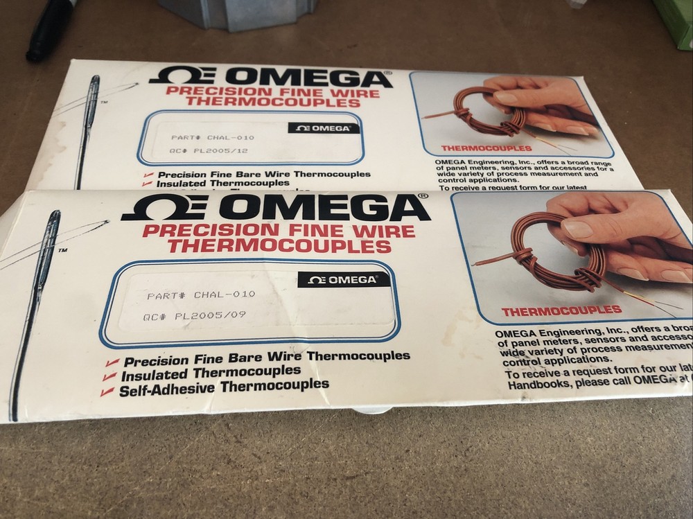 2- Omega Precision Fine Wire Thermocouples (5 PER PACK)