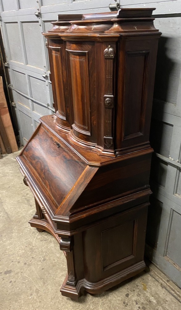 ROSEWOOD DROP FRONT MECHANICAL DESK, ATTR. HERTER