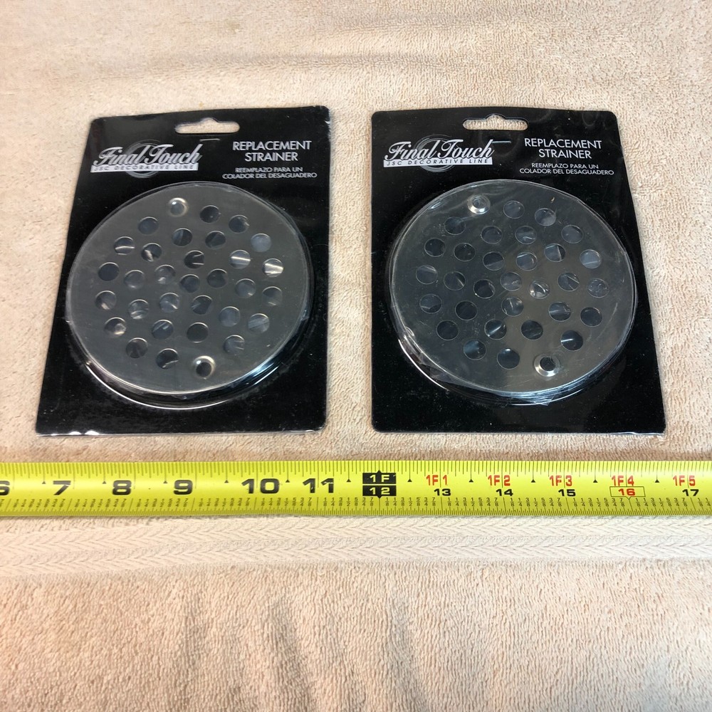 LOT OF 2 REPLACEMENT STRAINERS - BRUSHED NICKEL - 4"