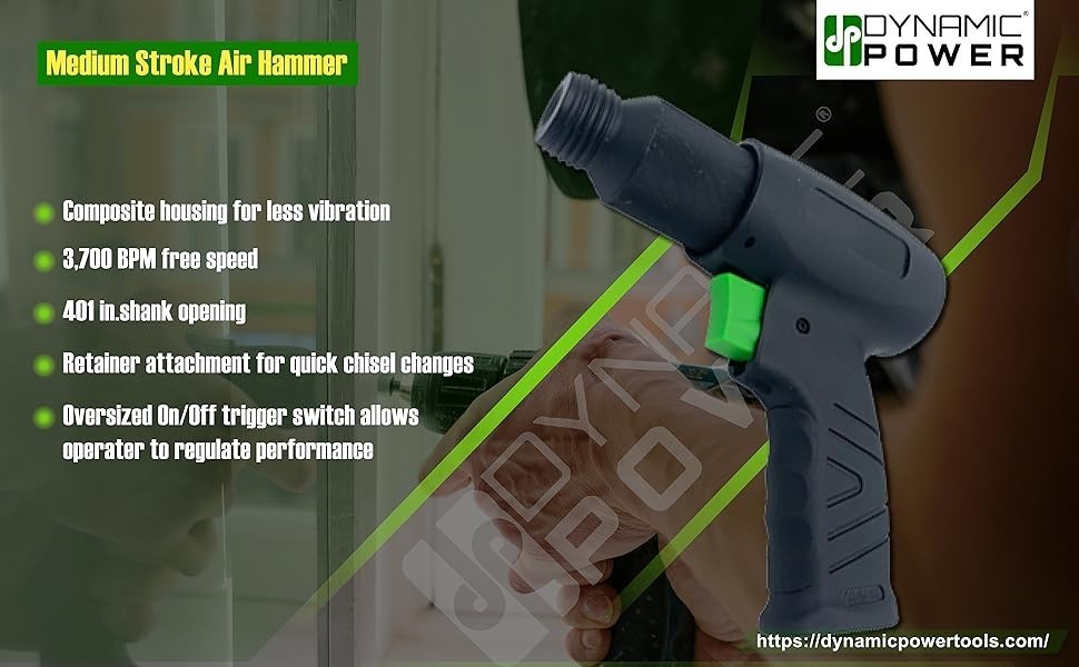 Air Hammer Kit + 3-Chisels, 3700 BPM