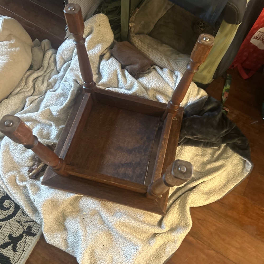 Small Vintage Mosaic Solid Oak Table