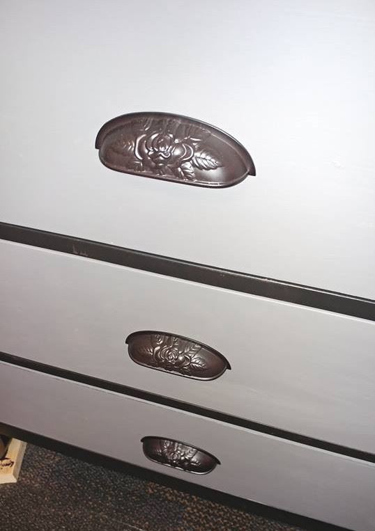 3-3/4" Old Rose Pattern Cup Pull Oil Rubbed Bronze