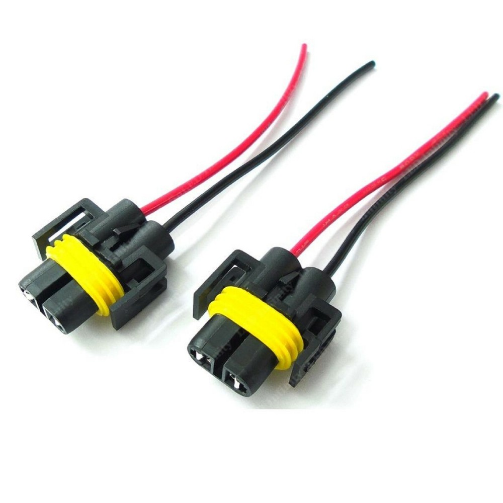Wire Pigtail Female S H11 Two Harness Head Light Low Beam Bulb Plug Replacement