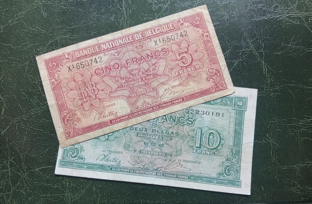 BELGIUM Banknotes, 5 10 Francs 1943