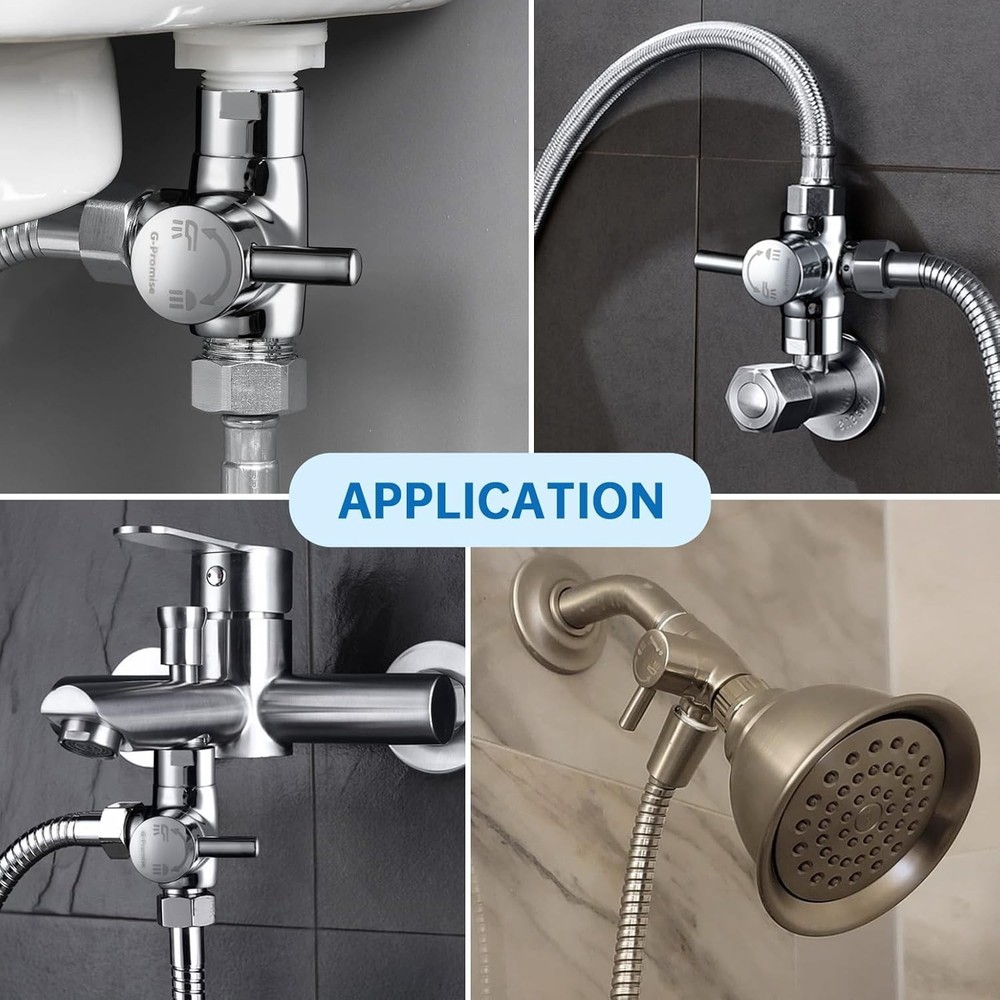 Matte Black Shower Arm Diverter - Solid Metal Construction