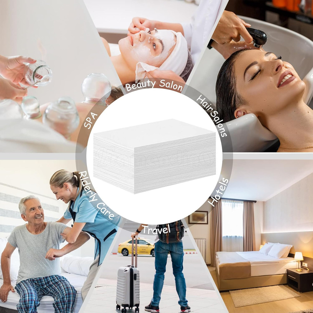 , 25 Pack White Disposable Fitted Massage Table Sheets SPA Bed Covers for Beauty