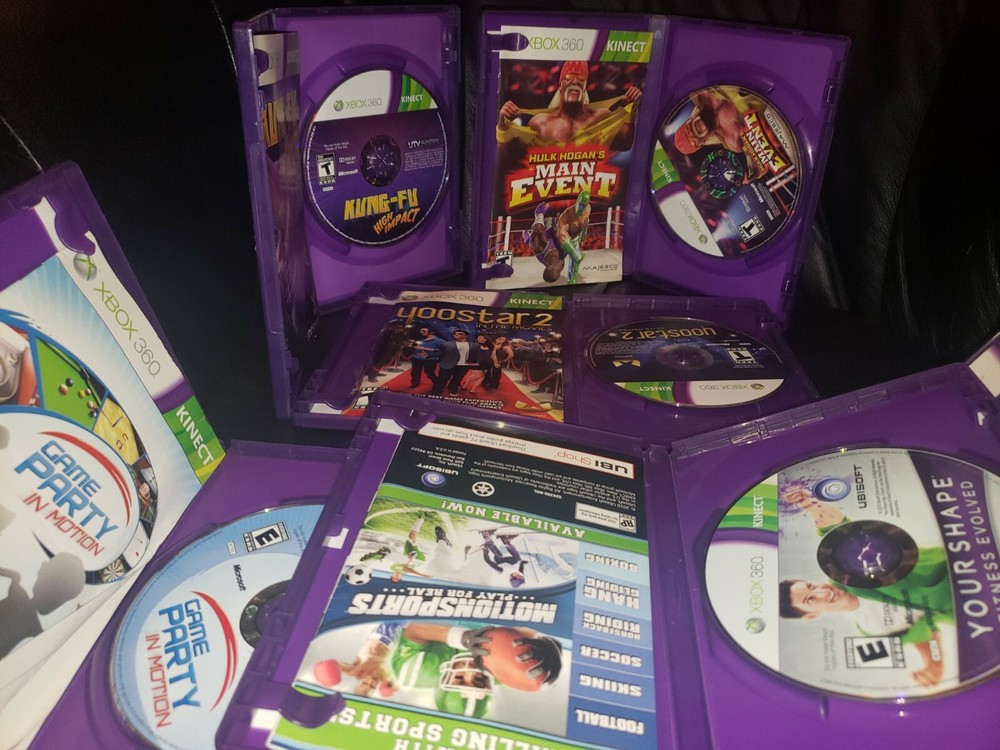 Microsoft Xbox 360 Kinect camera Bundle (Model 1414) Bundle w/ 5 Games READ