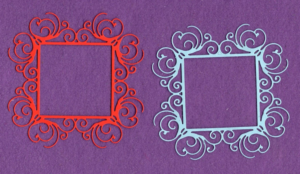 FANCY SQUARE FRAME die cuts scrapbook cards W