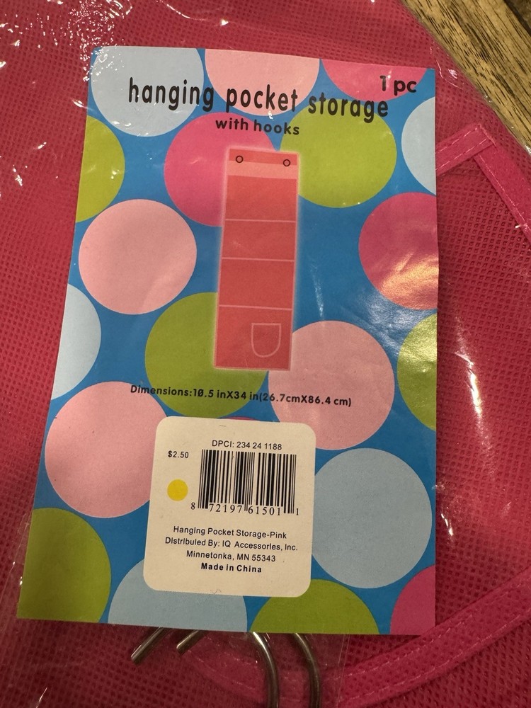Pink Hanging Pocket Storeage