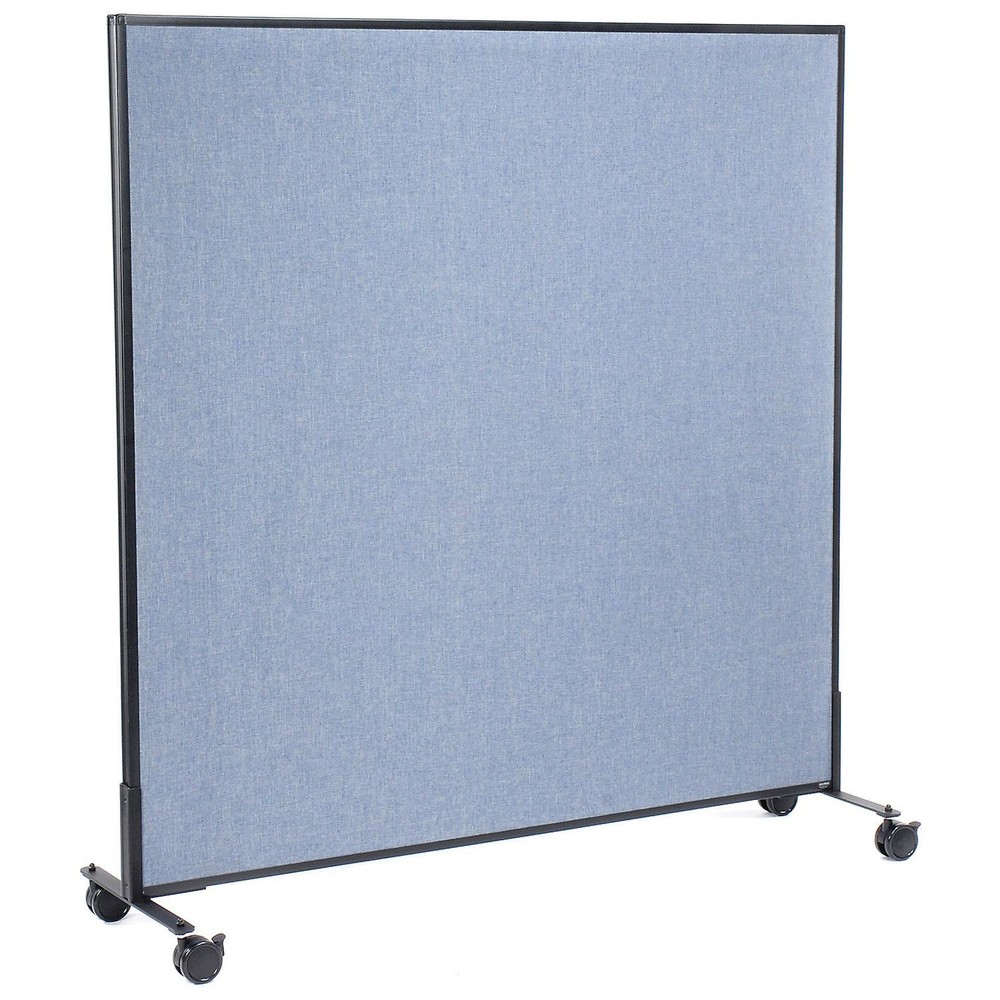 60-1/4"W x 63"H Mobile Office Partition Panel Blue