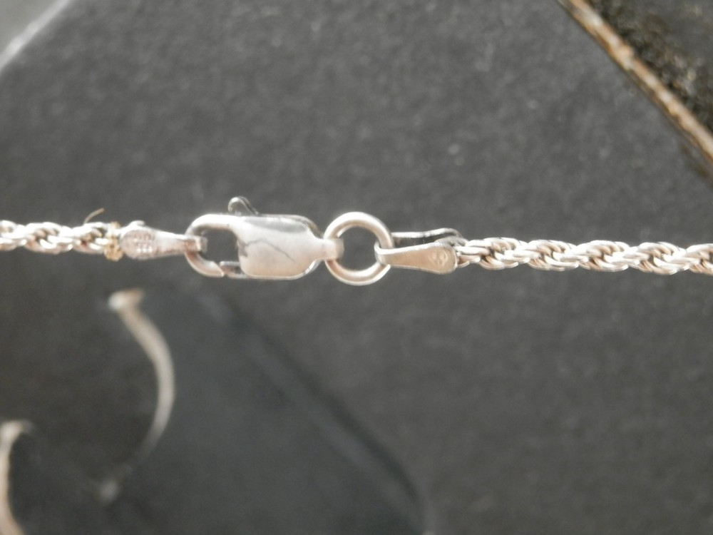 Unique Statement Dangle Spoon Necklace 24" Silver Twist Chain