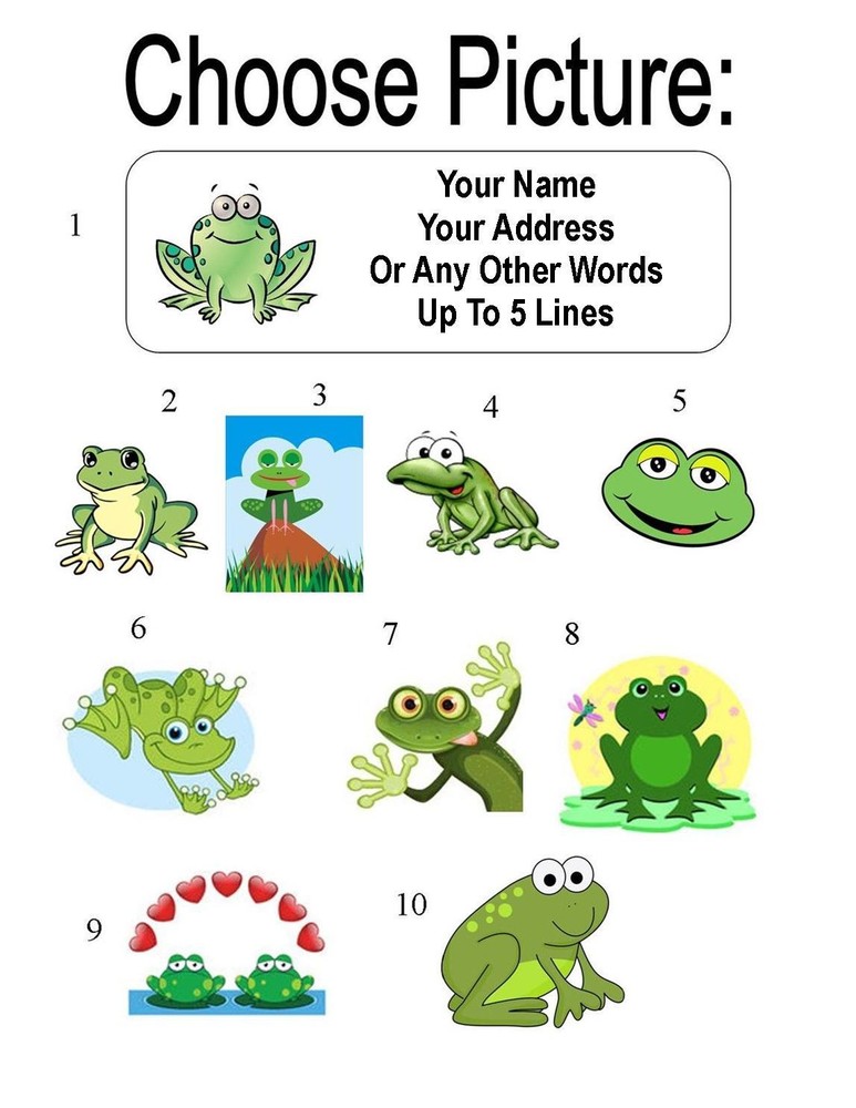 30 Cartoon Frog Personalized Address Labels