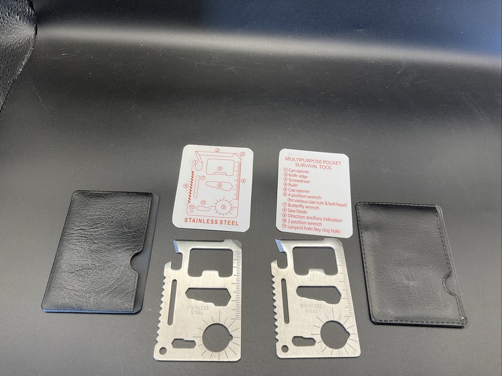 2- 11 - in- 1 Function Credit Card Size Survival Pocket Tool