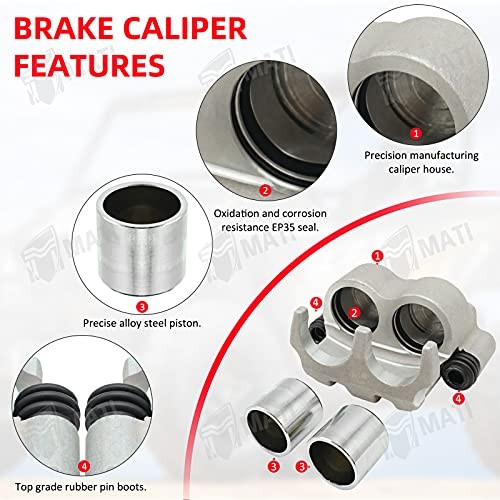 Front Left Right Brake Caliper Set with Pads without Mounting Bracket for
