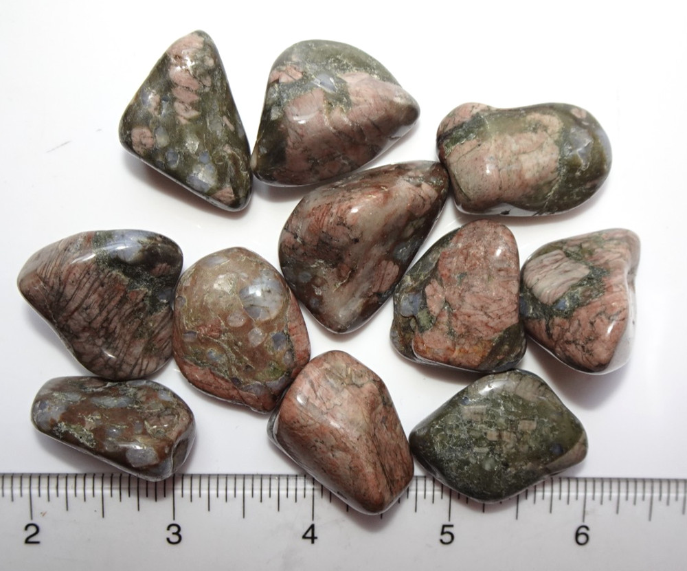 Blue Rhyolite - 11 Medium Tumbled Stones  rt158