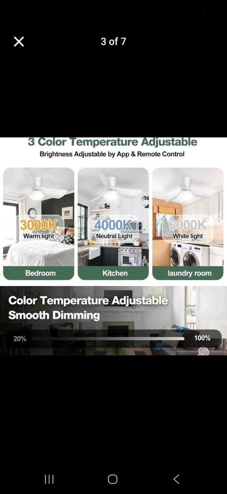 30 Inch Ceiling Fan with Light, Low Profile, APP & Remote Control