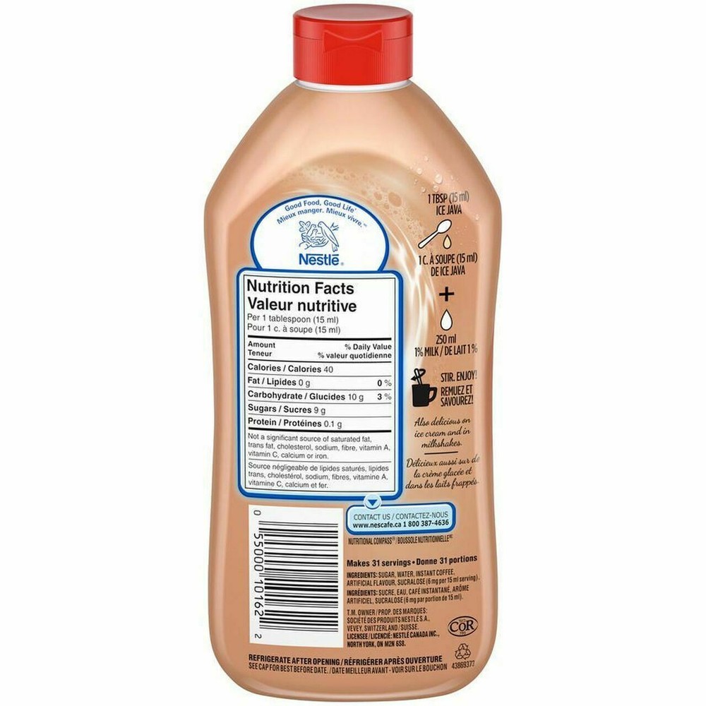 Nescafe Ice Java Coffee Syrup Great for Cappuccino or any Cold Brew Drink16oz