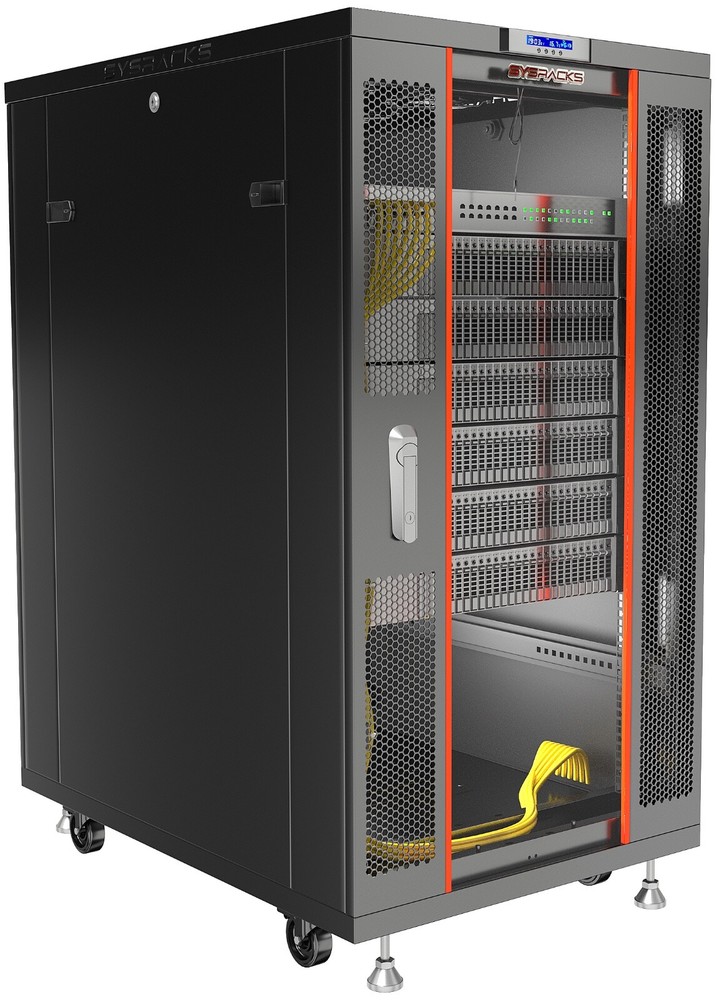 Sysracks 22U 32'' Deep IT Network Data Server Rack Cabinet