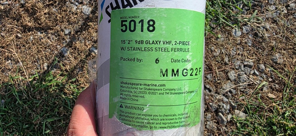 Shakespeare 5018 15' 2" VHF Antenna 2 Piece UPS Shippable