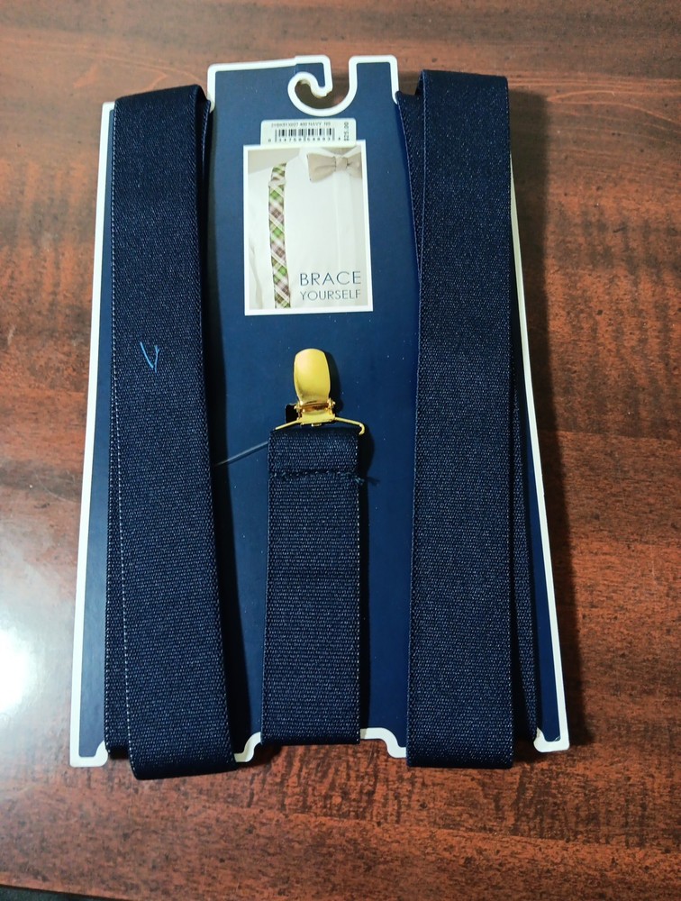 Saddlebred Suspenders Men's One Size Solid Navy Blue Clip Closure