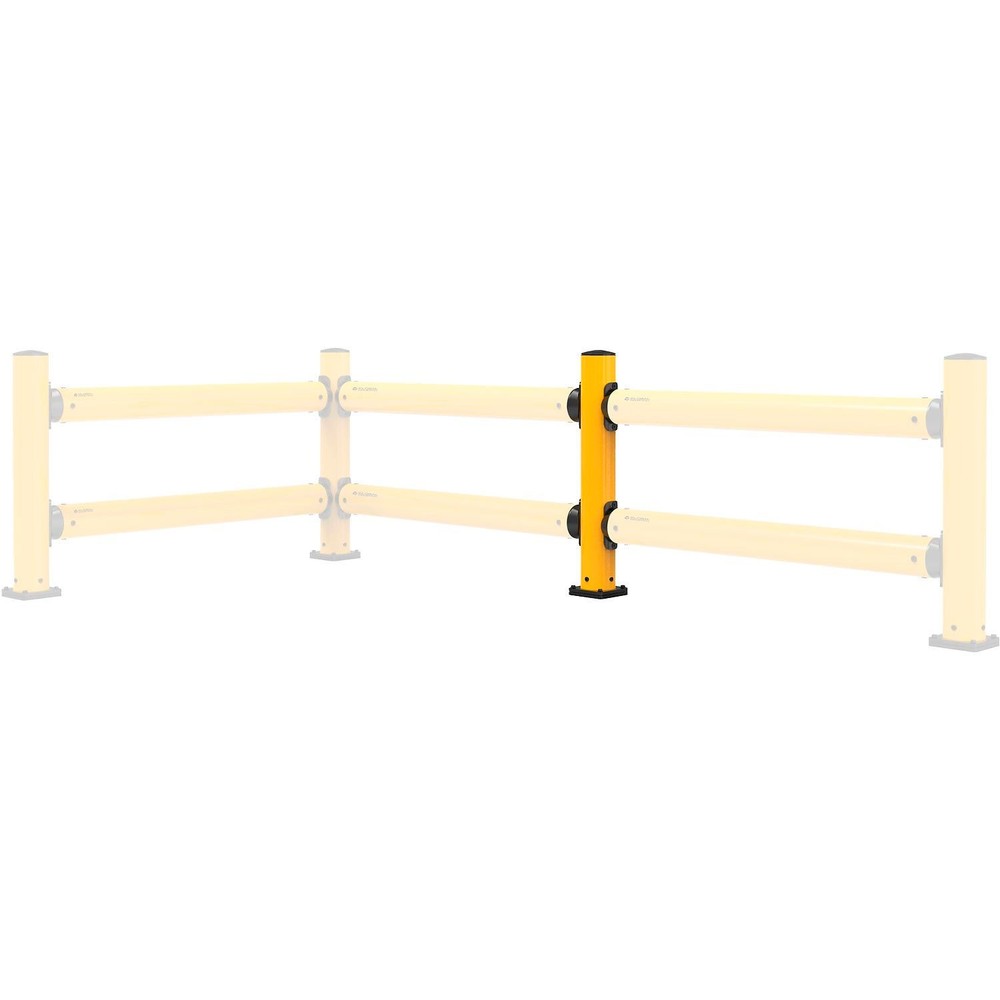 Global Industrial Middle Post for Protective Plastic Guard Rails 42"H Yellow