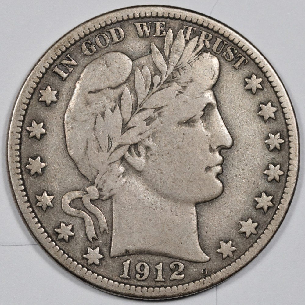 1912-s Barber Half.  Fine.  206066