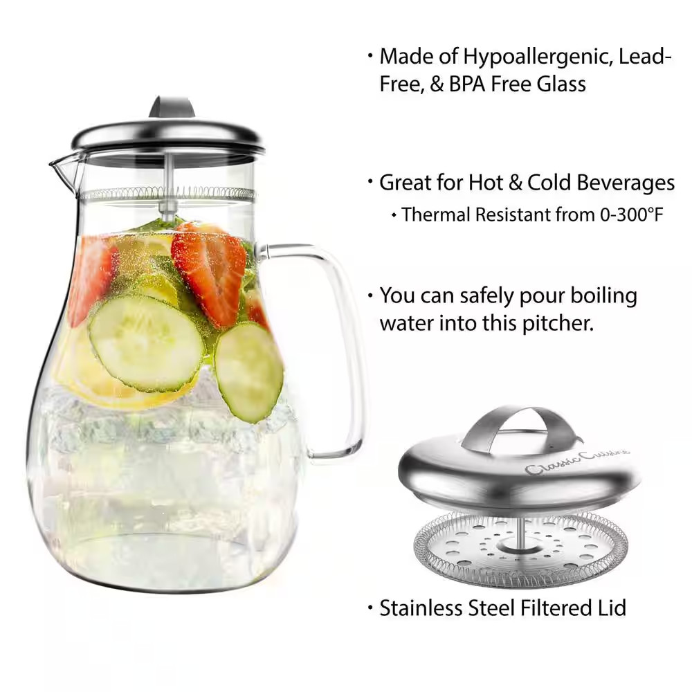 64 Oz. Glass Pitcher with Lid