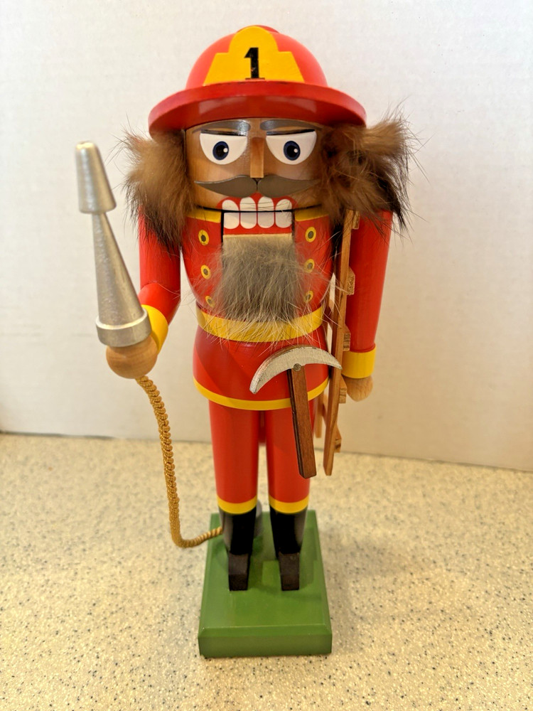 ORIGINAL E.M. MERCK FIRE MAN NUTCRACKER NWT GERMAN 11" FIREMAN